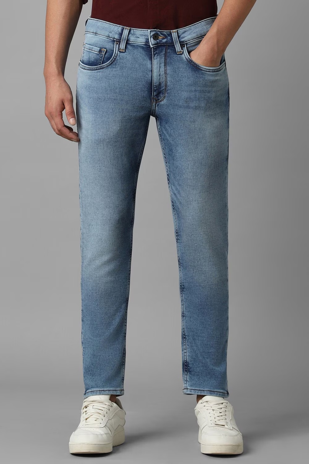 Men Blue Mid Smart Fit Jeans-Blue