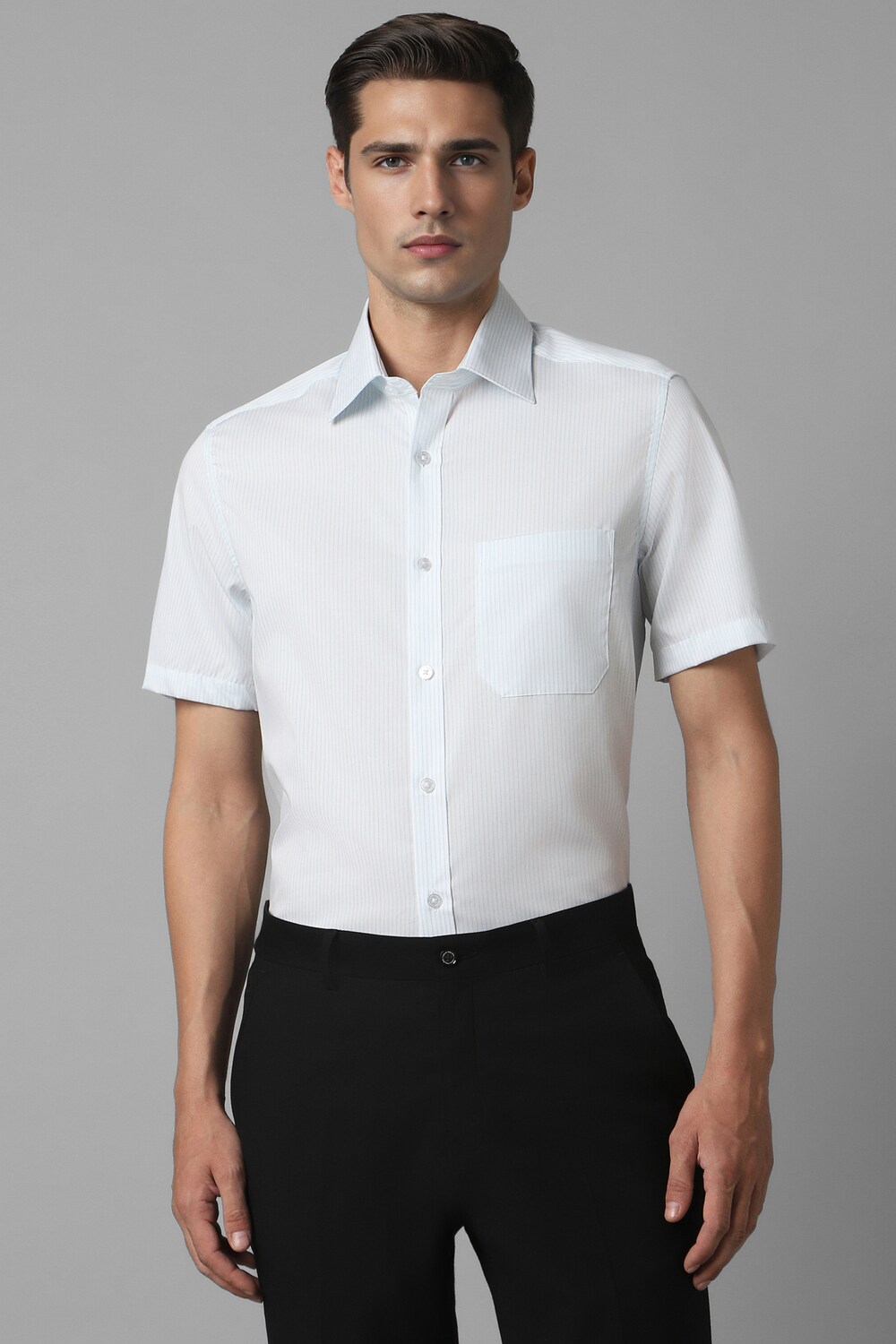 Men Blue Classic Fit Stripe Half Sleeves Formal Shirt-Blue 1 7214-men-blue-classic-fit-stripe-half-sleeves-formal-shirt-blue-1.jpg