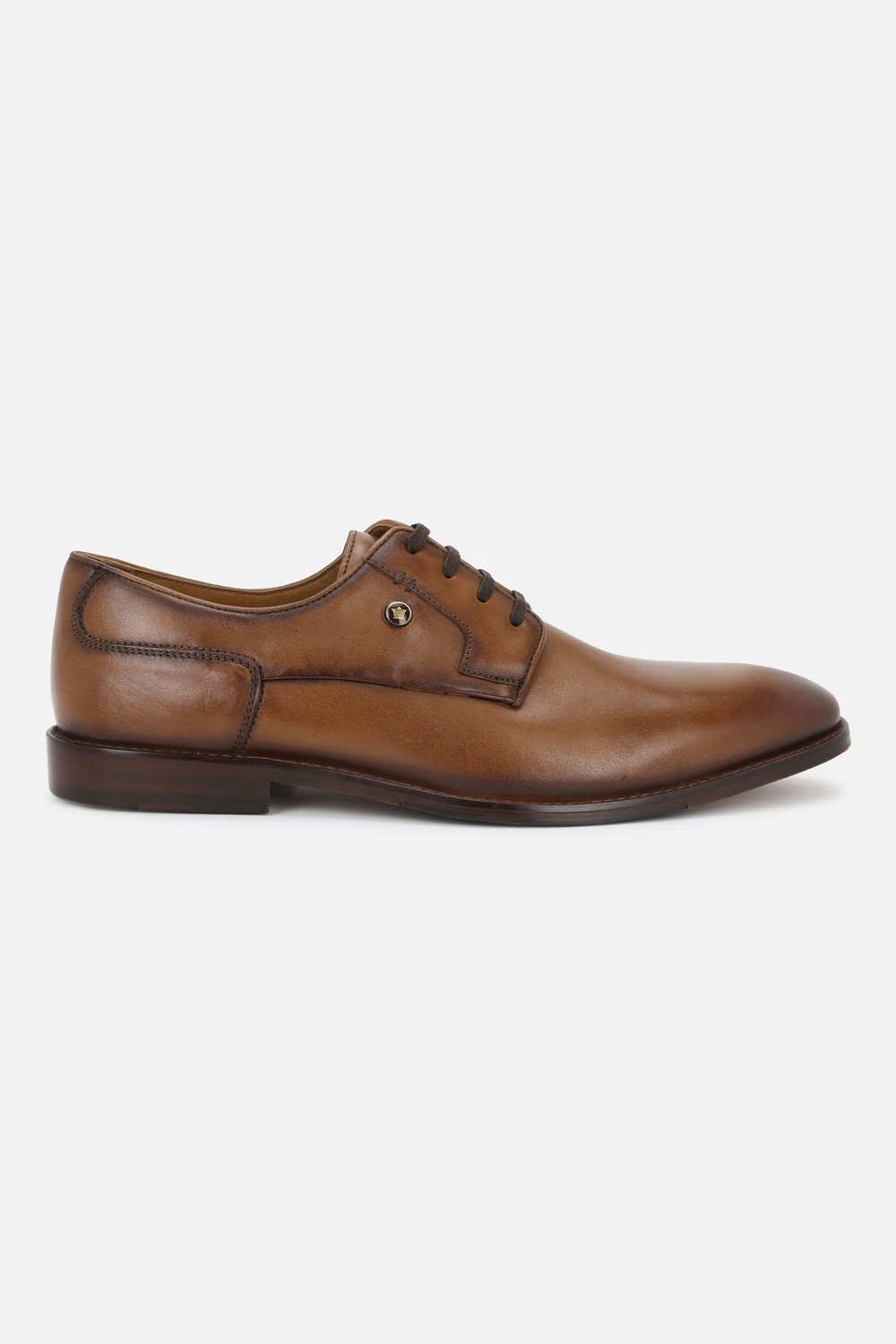 Men Classic Derby Leather Brown Lace Up Shoes-Brown