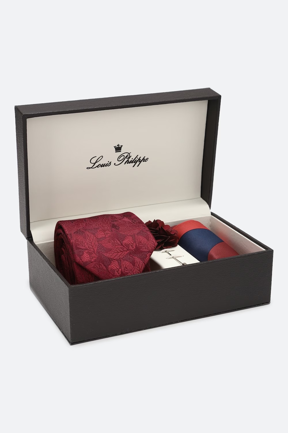 Men Maroon Print Tie Pocket Square And Lapel Pin-Maroon 1 72457-men-maroon-print-tie-pocket-square-and-lapel-pin-maroon-1.jpg