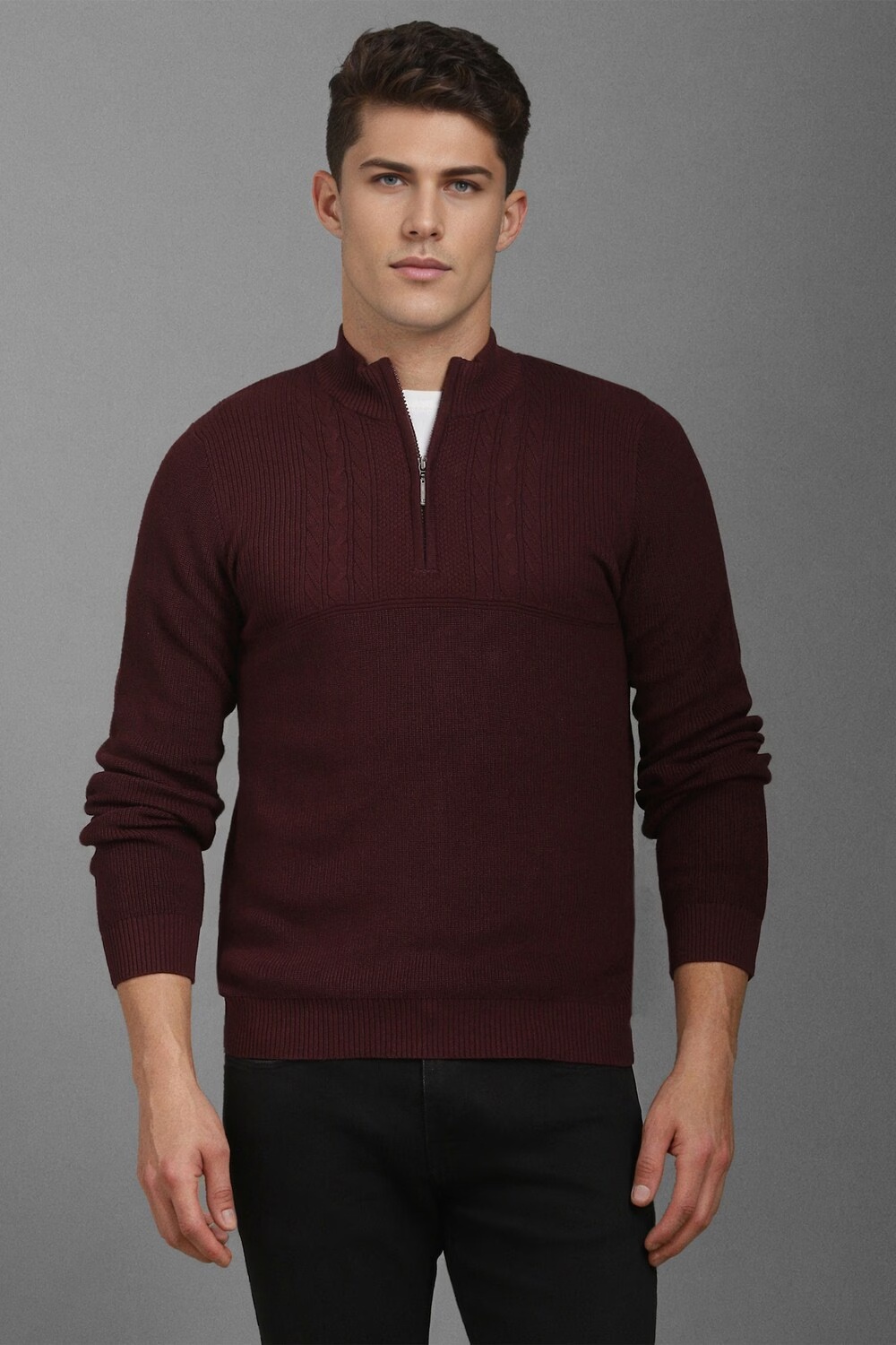 Men Maroon Textured Full Sleeves Sweater-Maroon 1 72480-men-maroon-textured-full-sleeves-sweater-maroon-1.jpg