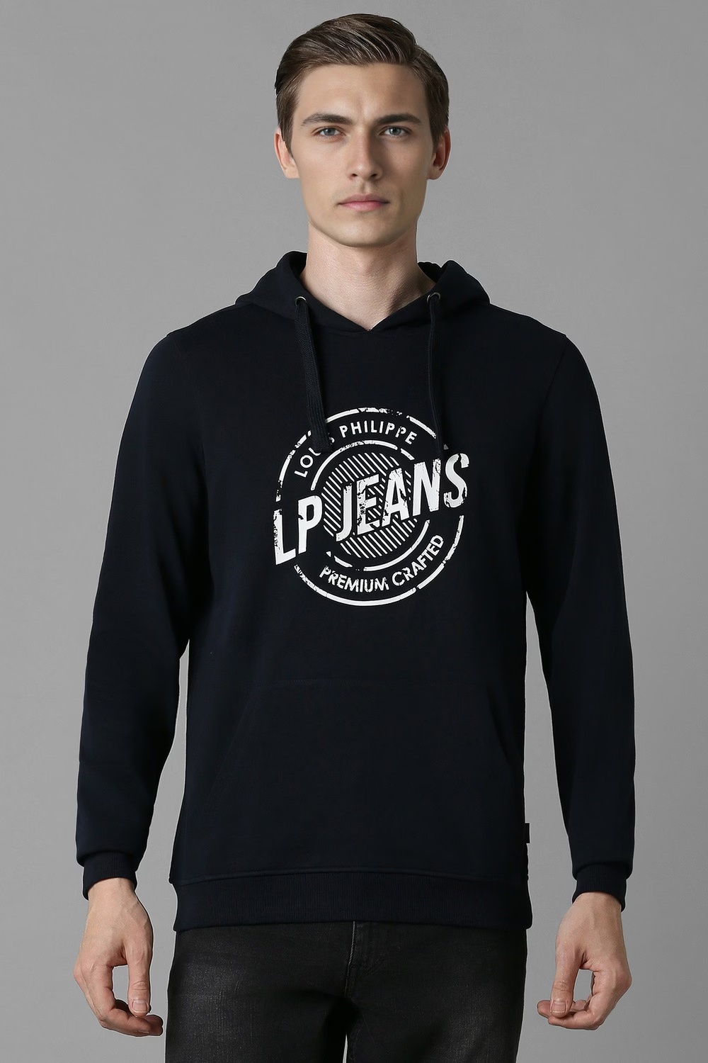 Men Casual Black Print Sweatshirt-Black