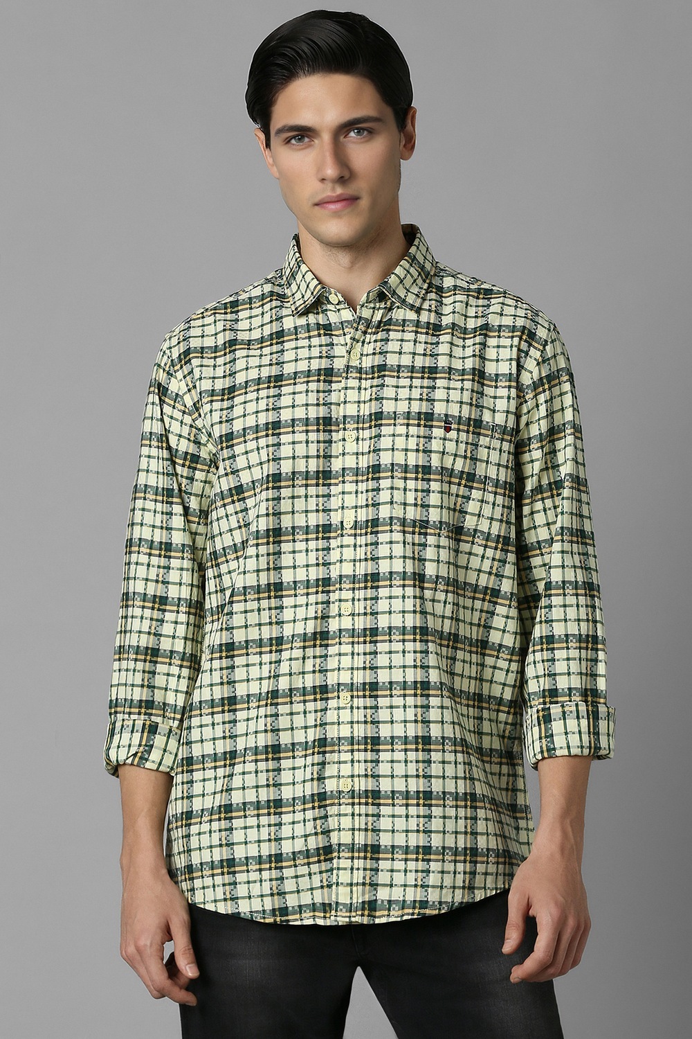 Men Green Check Full Sleeves Casual Shirt-Green 1 7309-men-green-check-full-sleeves-casual-shirt-green-1.jpg