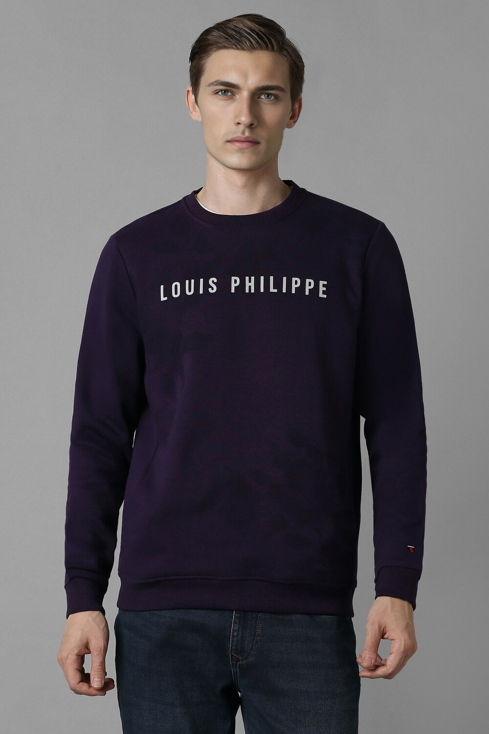 Men Casual Purple Print Sweatshirt-Purple