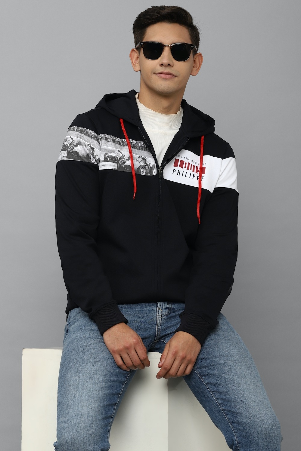 Men Casual Black Graphic Print Sweatshirt-Black