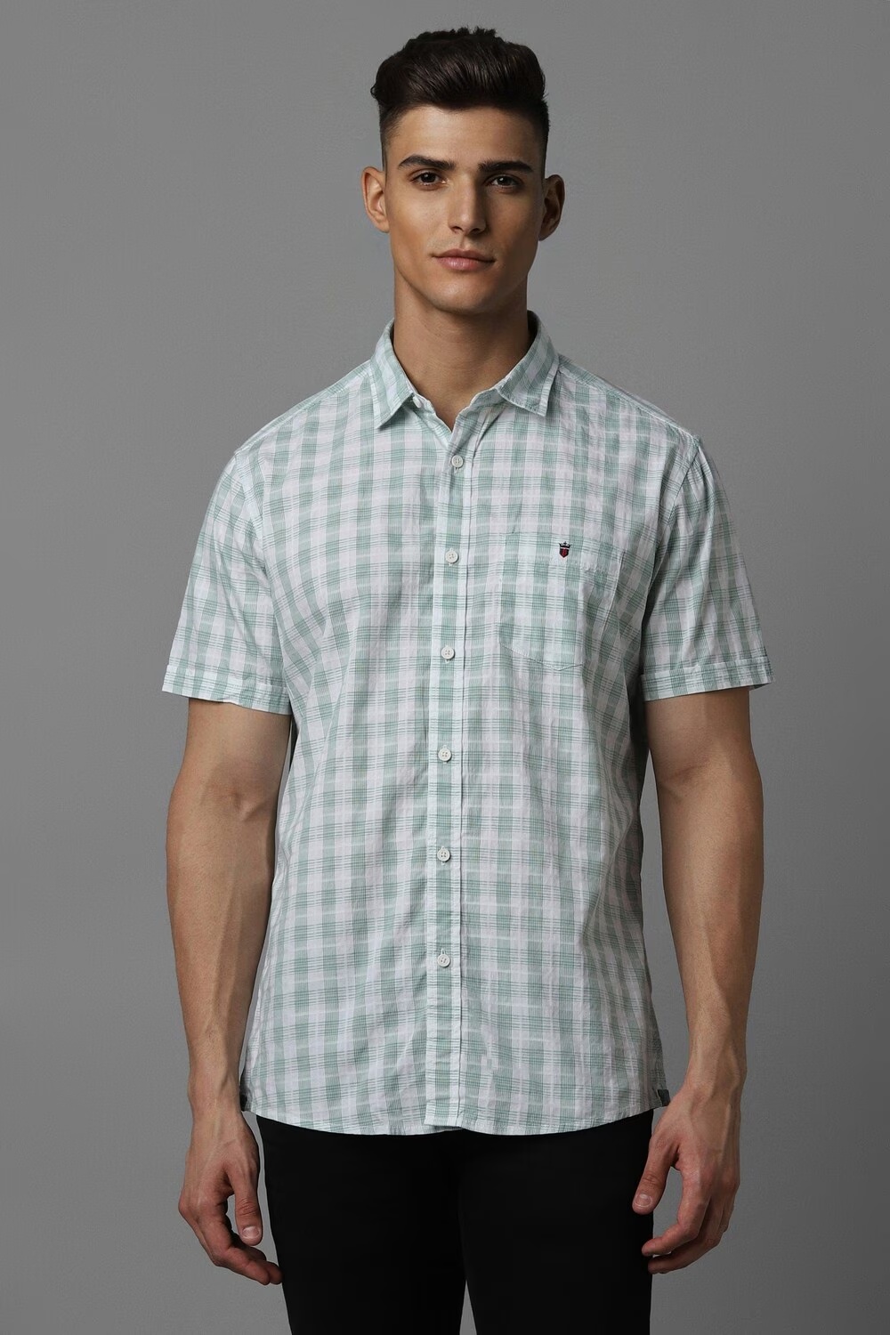Men Multi Slim Fit Check Half Sleeves Casual Shirt-Multi