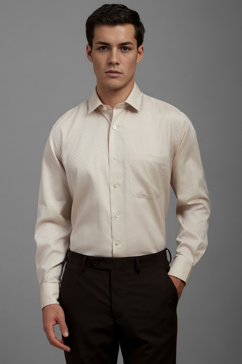 Men Beige Classic Fit Print Full Sleeves Formal Shirt-Beige 1 74309-men-beige-classic-fit-print-full-sleeves-formal-shirt-beige-1.jpg