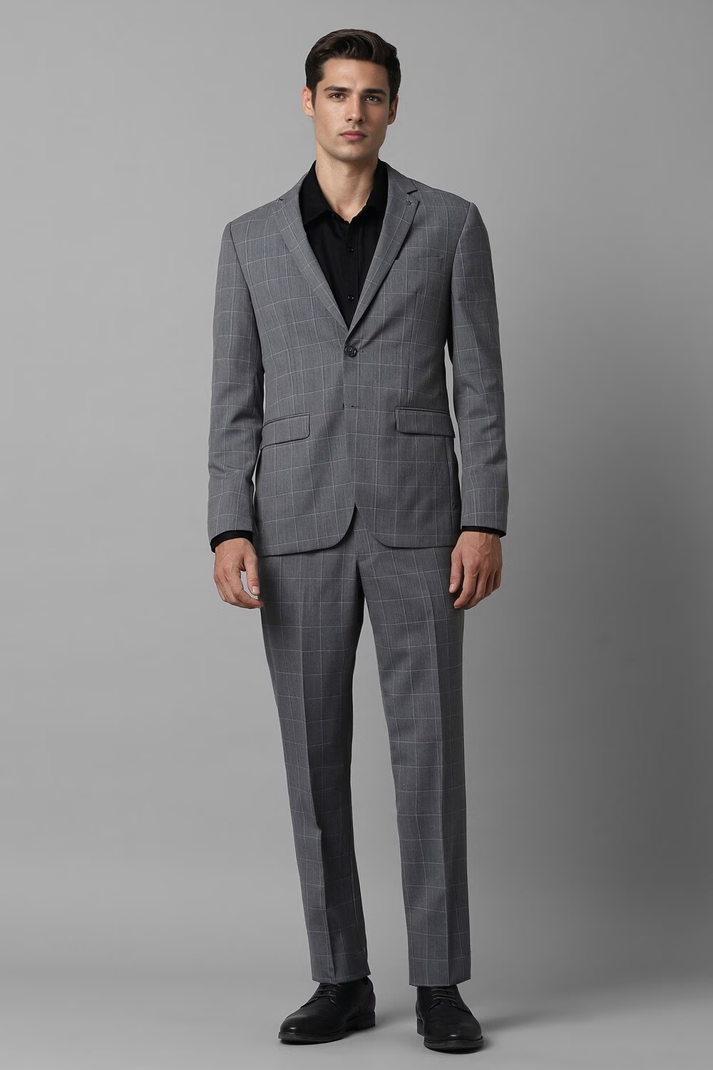 Men Grey Slim Fit Textured Formal Two Piece Suit-Grey 1 75078-men-grey-slim-fit-textured-formal-two-piece-suit-grey-1.jpg