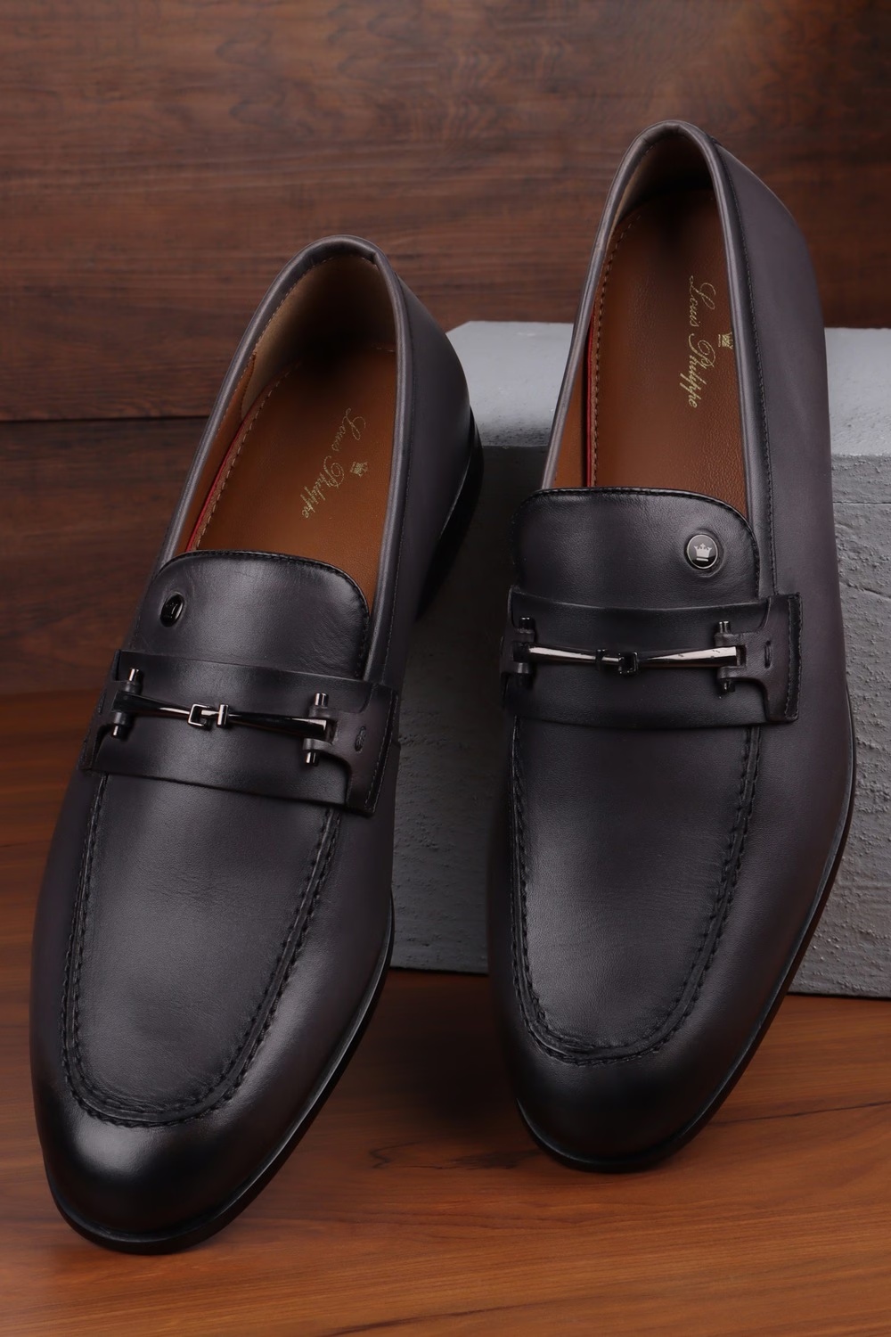 Men Classic Leather Mauve Slip On Shoes-Mauve