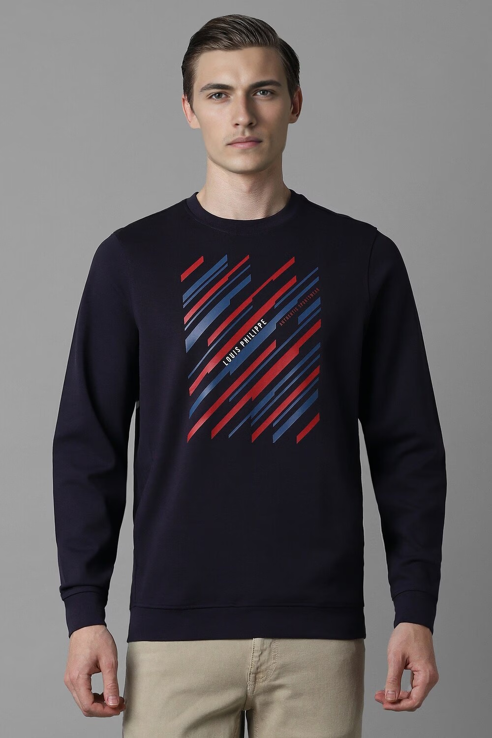 Men Casual Purple Print Sweatshirt-Purple
