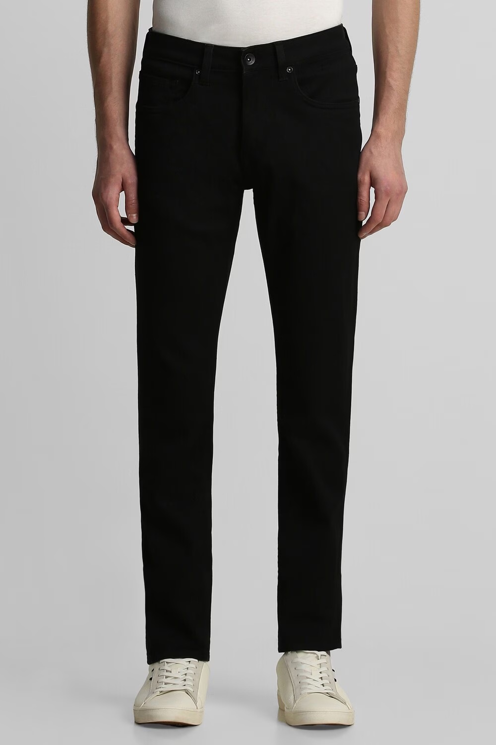 Men Black Dark Slim Fit Jeans-Black