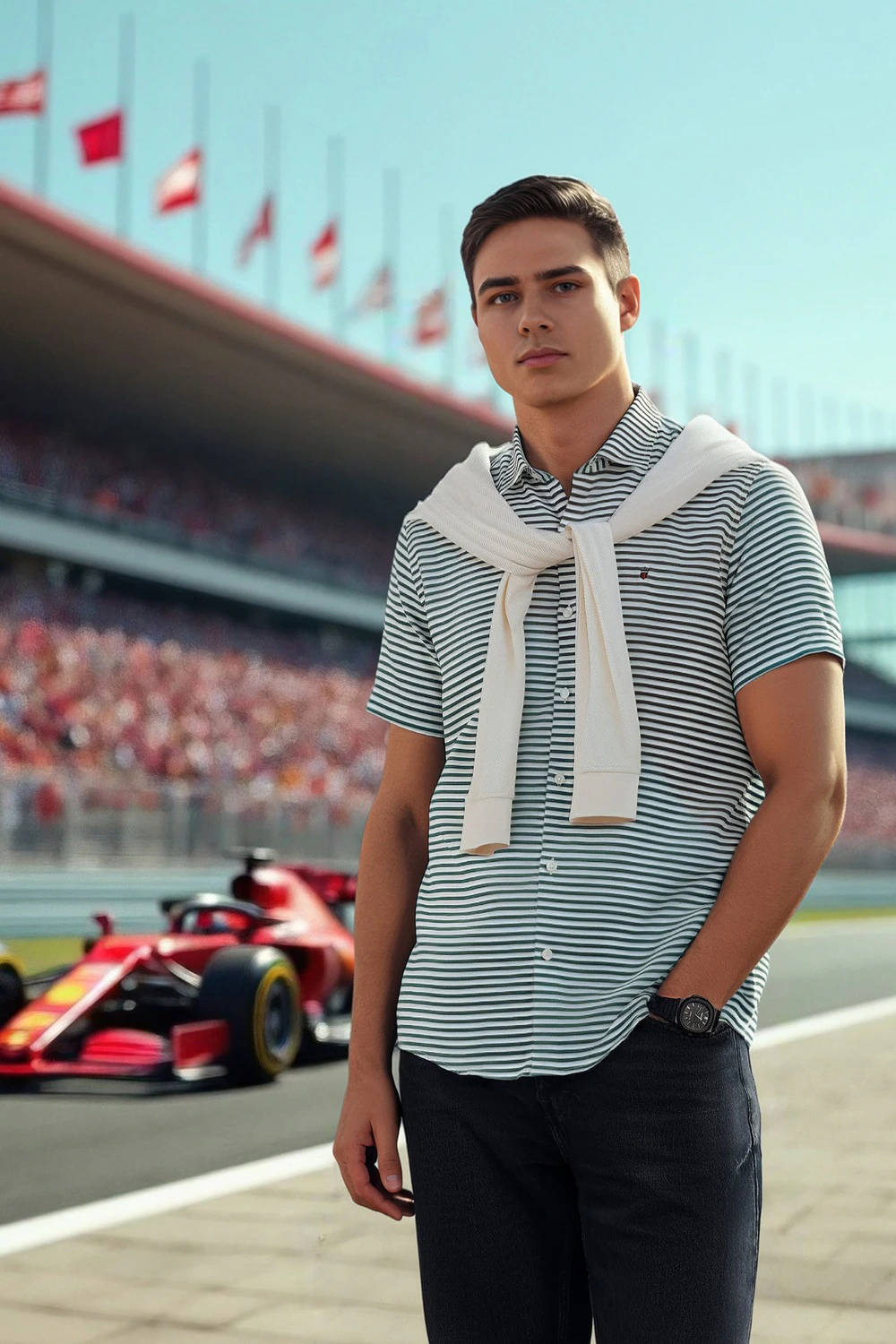 Men Multicolor Stripe Half Sleeves Casual Shirt-Multicolor
