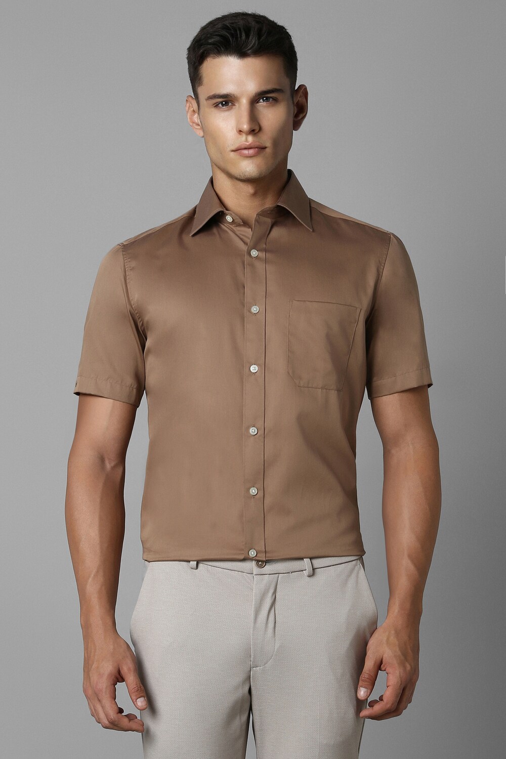 Men Brown Classic Fit Solid Half Sleeves Casual Shirt-Brown 1 7610-men-brown-classic-fit-solid-half-sleeves-casual-shirt-brown-1.jpg