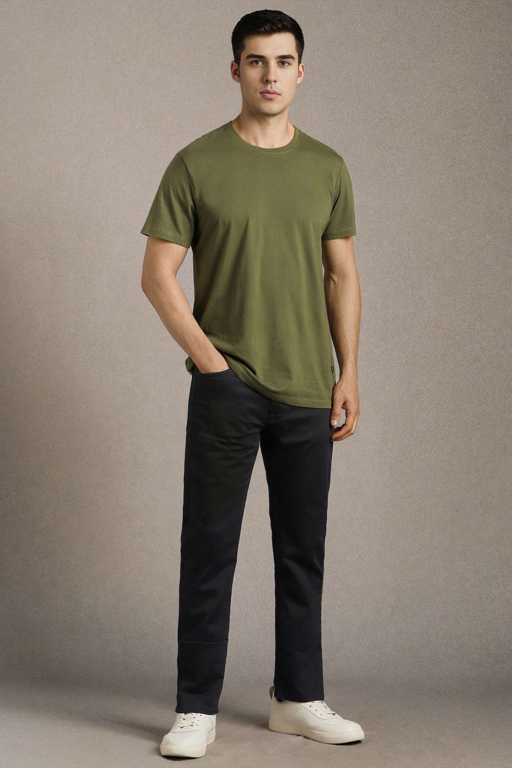 Men Black Dark Slim Fit Jeans-Black