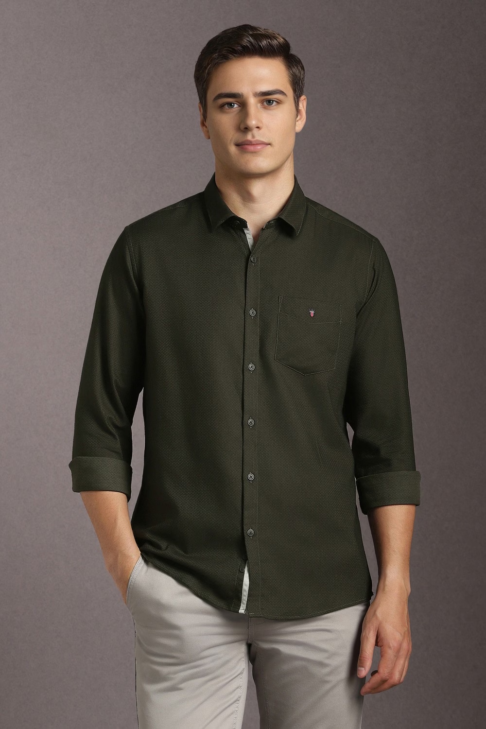 Men Green Textured Full Sleeves Casual Shirt-Green 1 76727-men-green-textured-full-sleeves-casual-shirt-green-1.jpg