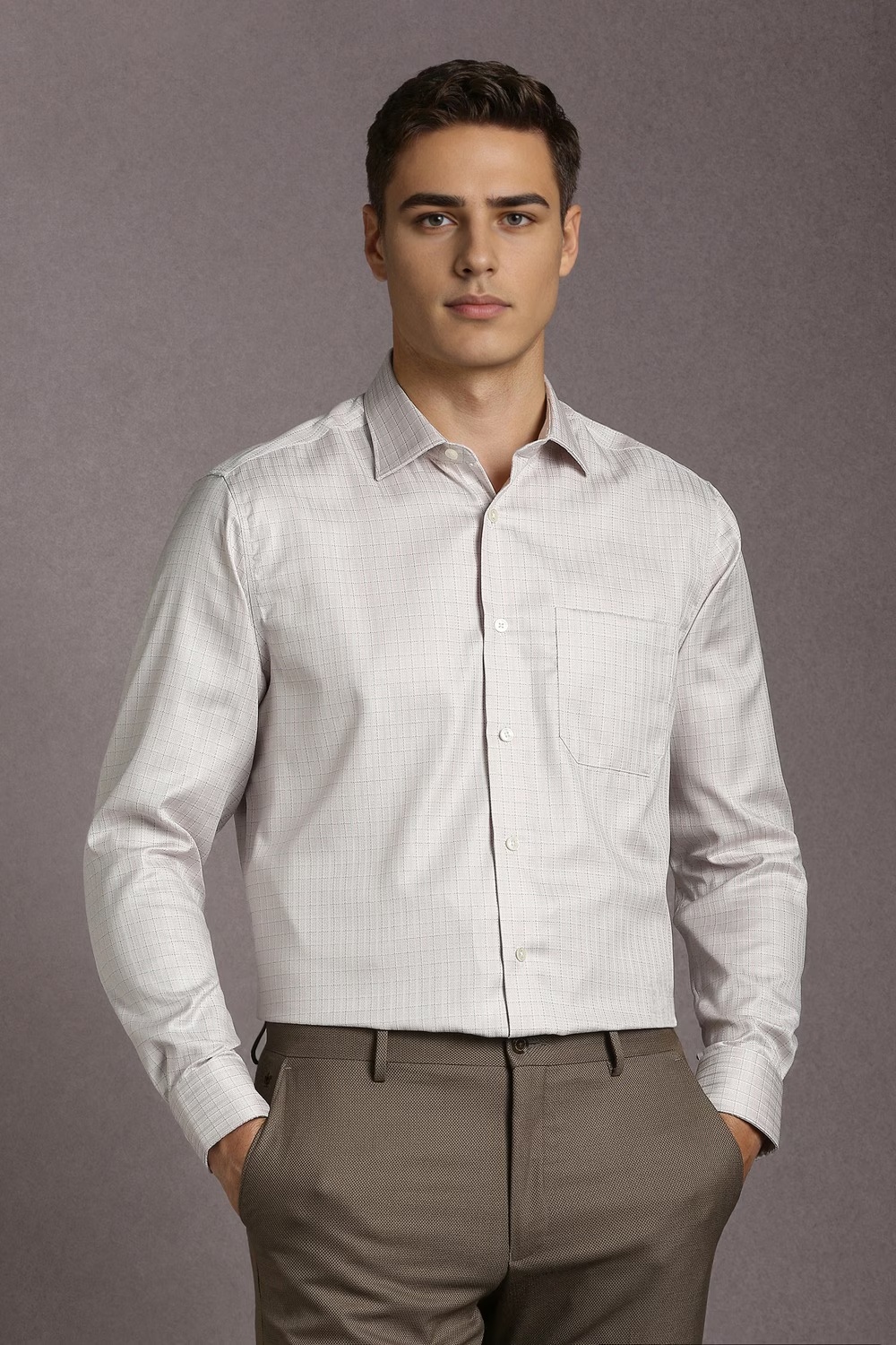 Men Multicolor Check Full Sleeves Formal Shirt-Multicolor