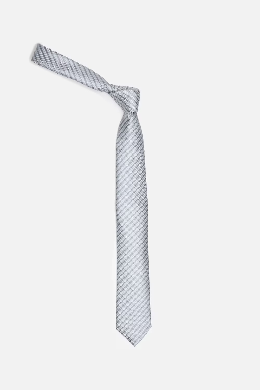 Men Grey Embroidered Tie-Grey