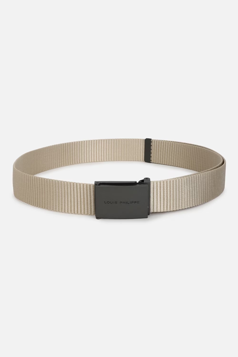 Men Beige Solid 100% Polyamide Casual Belt-Beige