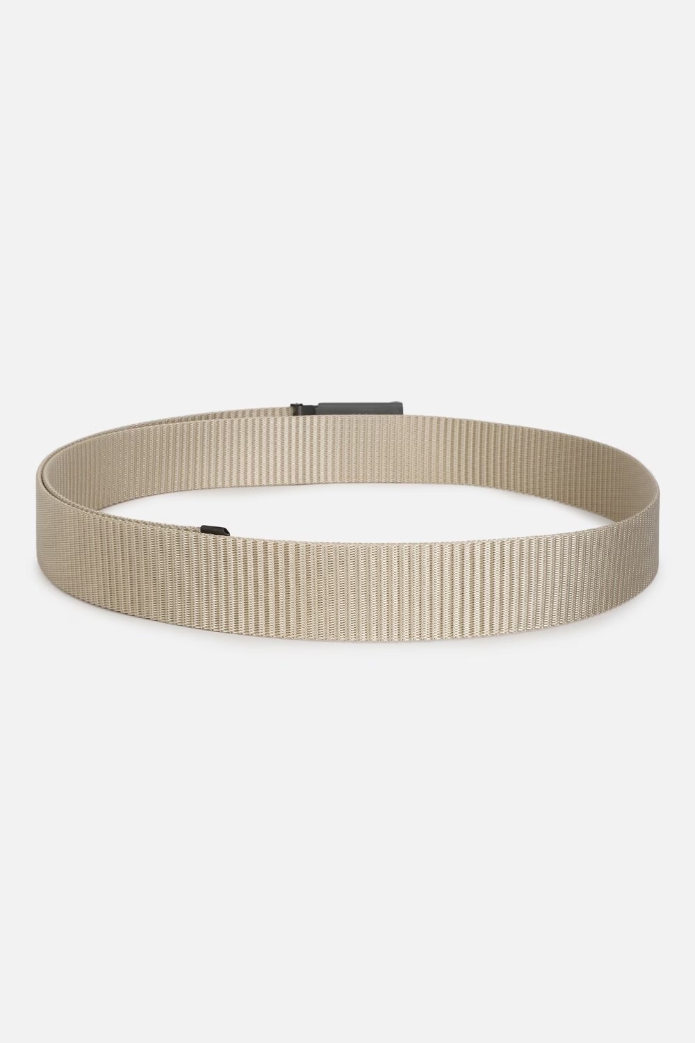 Men Beige Solid 100% Polyamide Casual Belt-Beige