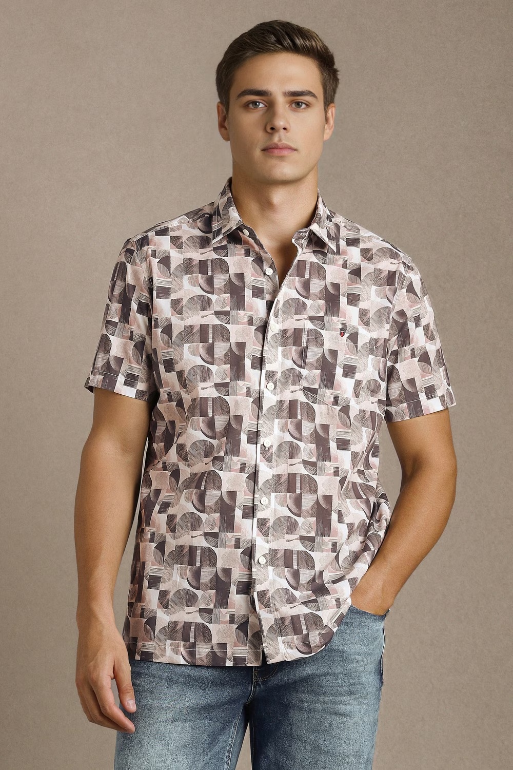 Men Pink Print Half Sleeves Casual Shirt-Pink 1 77853-men-pink-print-half-sleeves-casual-shirt-pink-1.jpg