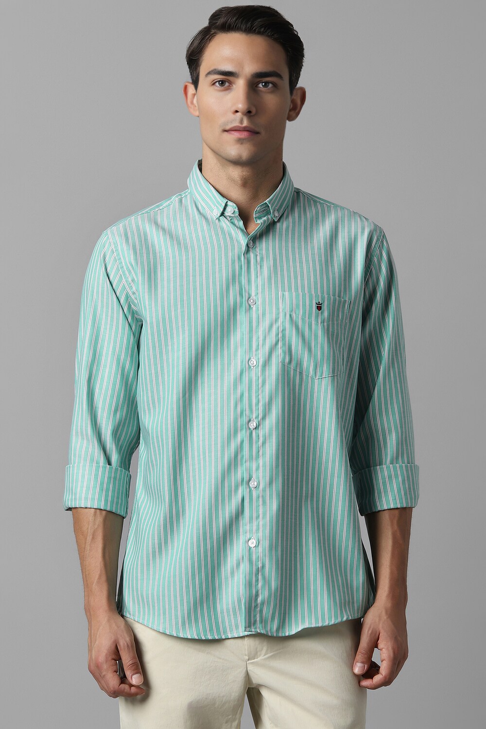 Men Green Slim Fit Stripe Full Sleeves Casual Shirt-Green 1 7826-men-green-slim-fit-stripe-full-sleeves-casual-shirt-green-1.jpg