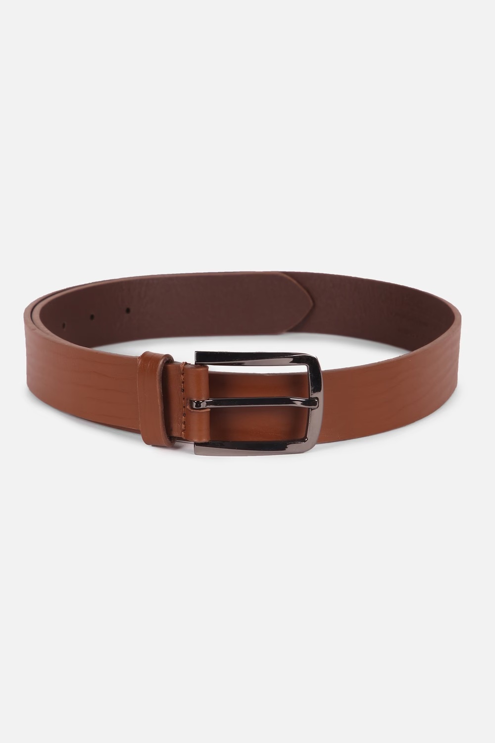 Men Brown Solid Genuine Leather Casual Belt-Brown
