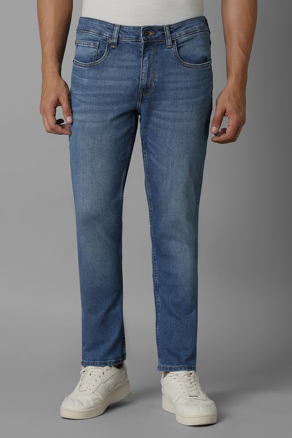 Men Blue Mid Slim Fit Jeans-Blue