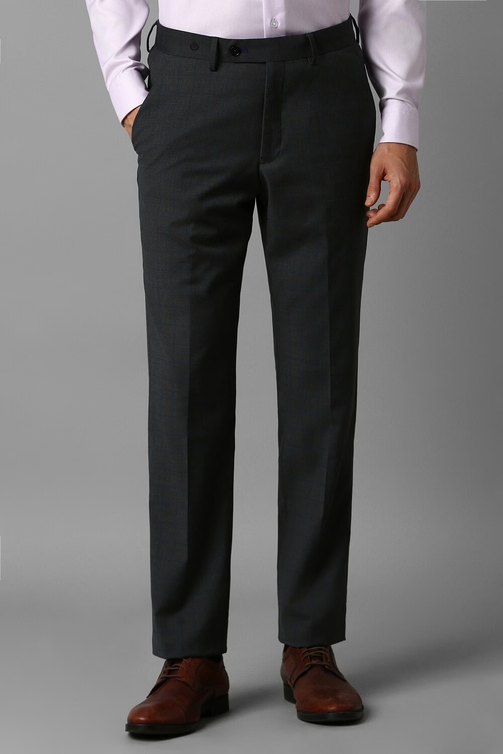 Men Grey Slim Fit Check Flat Front Formal Trousers-Grey 1 7894-men-grey-slim-fit-check-flat-front-formal-trousers-grey-1.jpg