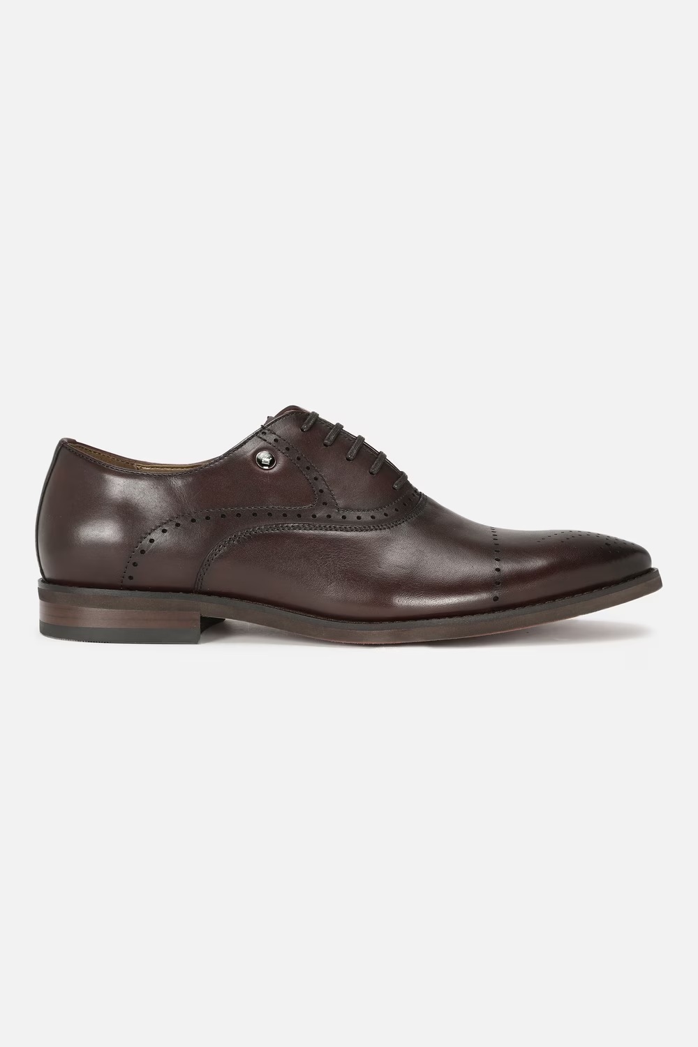 Men Brogue Oxford Leather Brown Lace Up Shoes-Brown