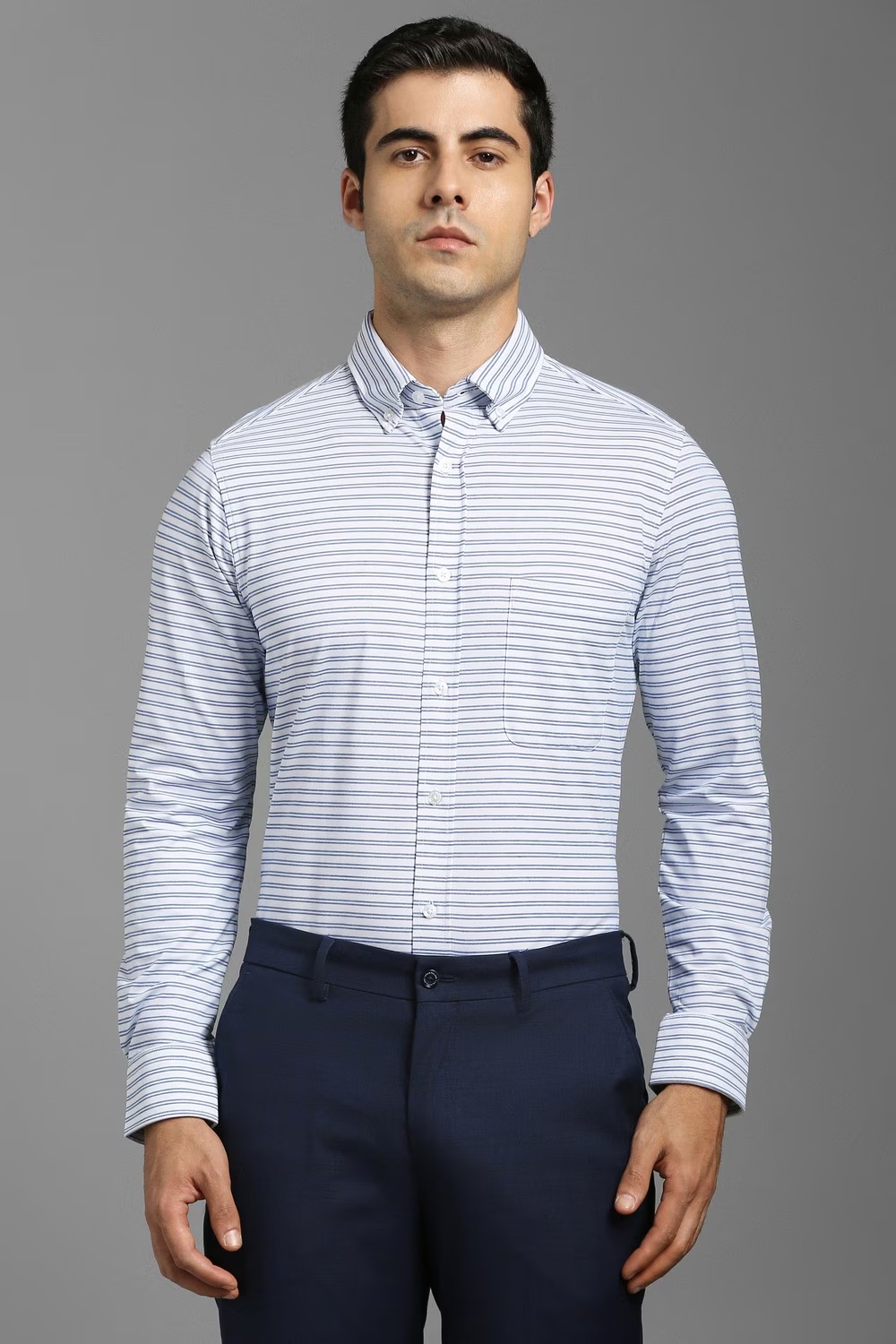 Men White Stripe Full Sleeves Formal Shirt-White 1 7938-men-white-stripe-full-sleeves-formal-shirt-white-1.jpg