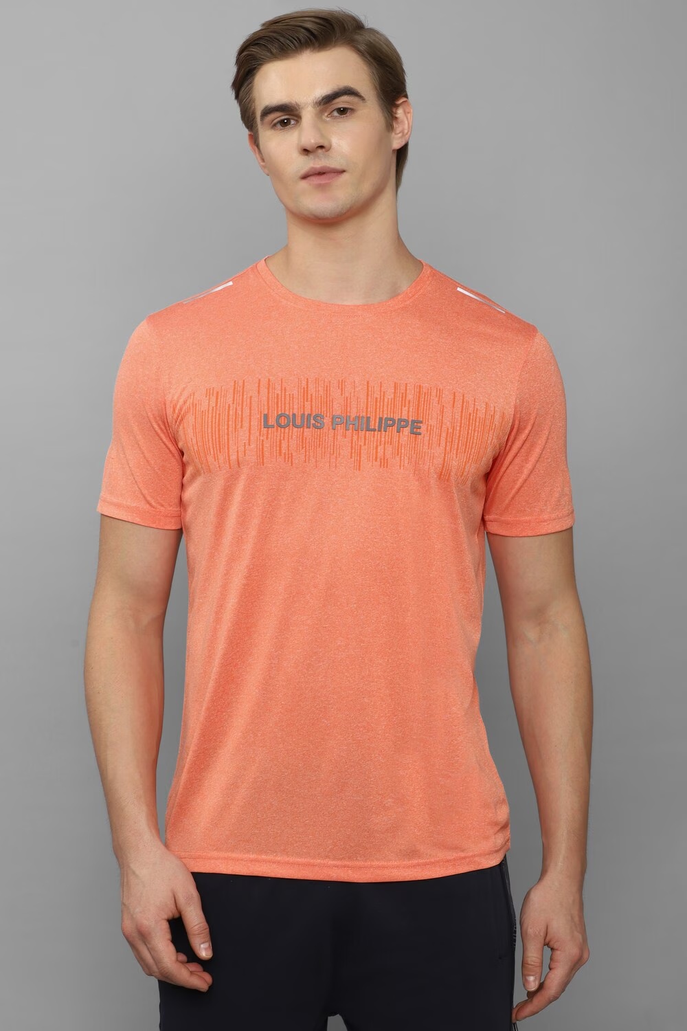 Men Orange Graphic Print Crew Neck T-shirt-Orange
