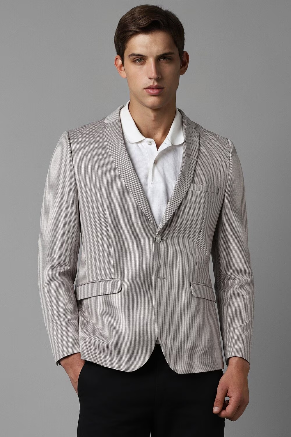 Men Grey Super Slim Fit Print Casual Blazer-Grey 1 80339-men-grey-super-slim-fit-print-casual-blazer-grey-1.jpg