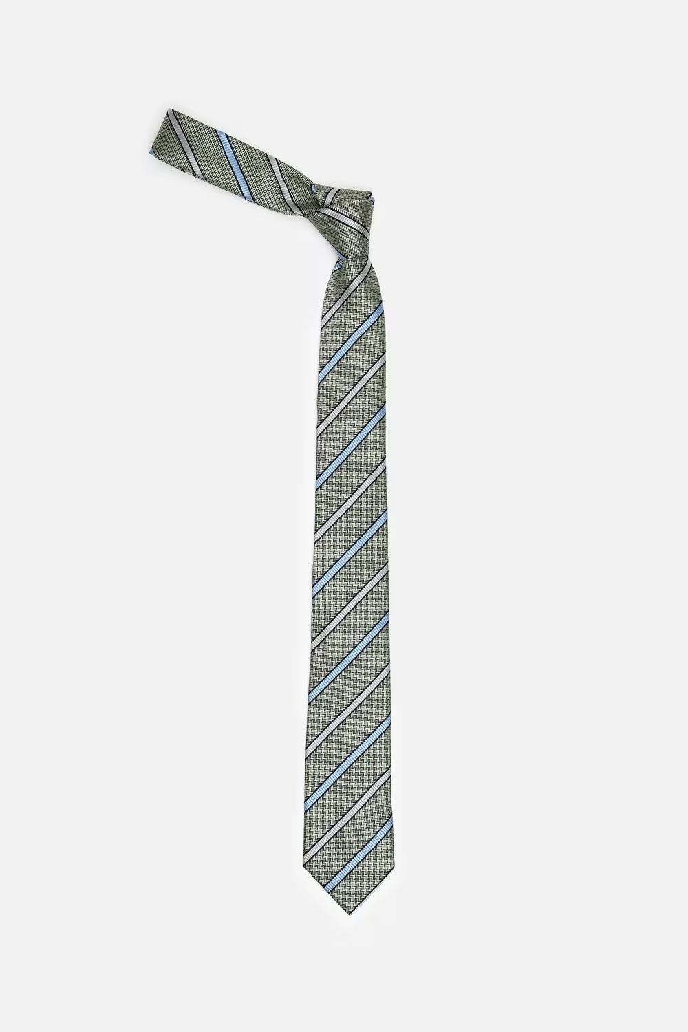 Men Green Embroidered Tie-Green