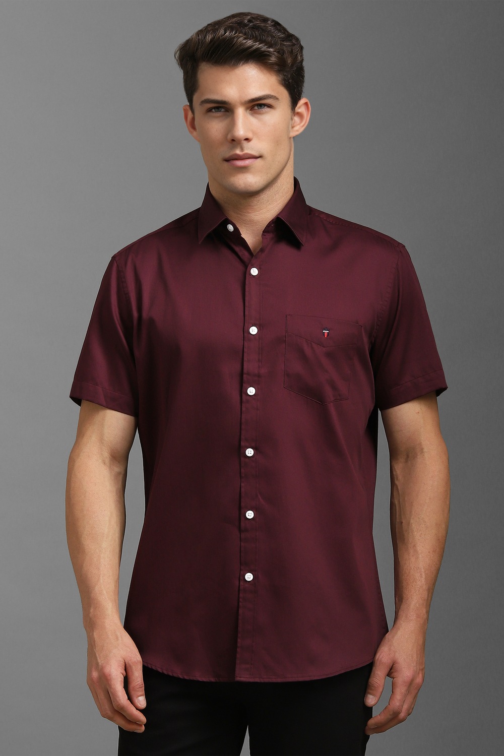Men Maroon Solid Half Sleeves Casual Shirt-Maroon 1 8385-men-maroon-solid-half-sleeves-casual-shirt-maroon-1.jpg