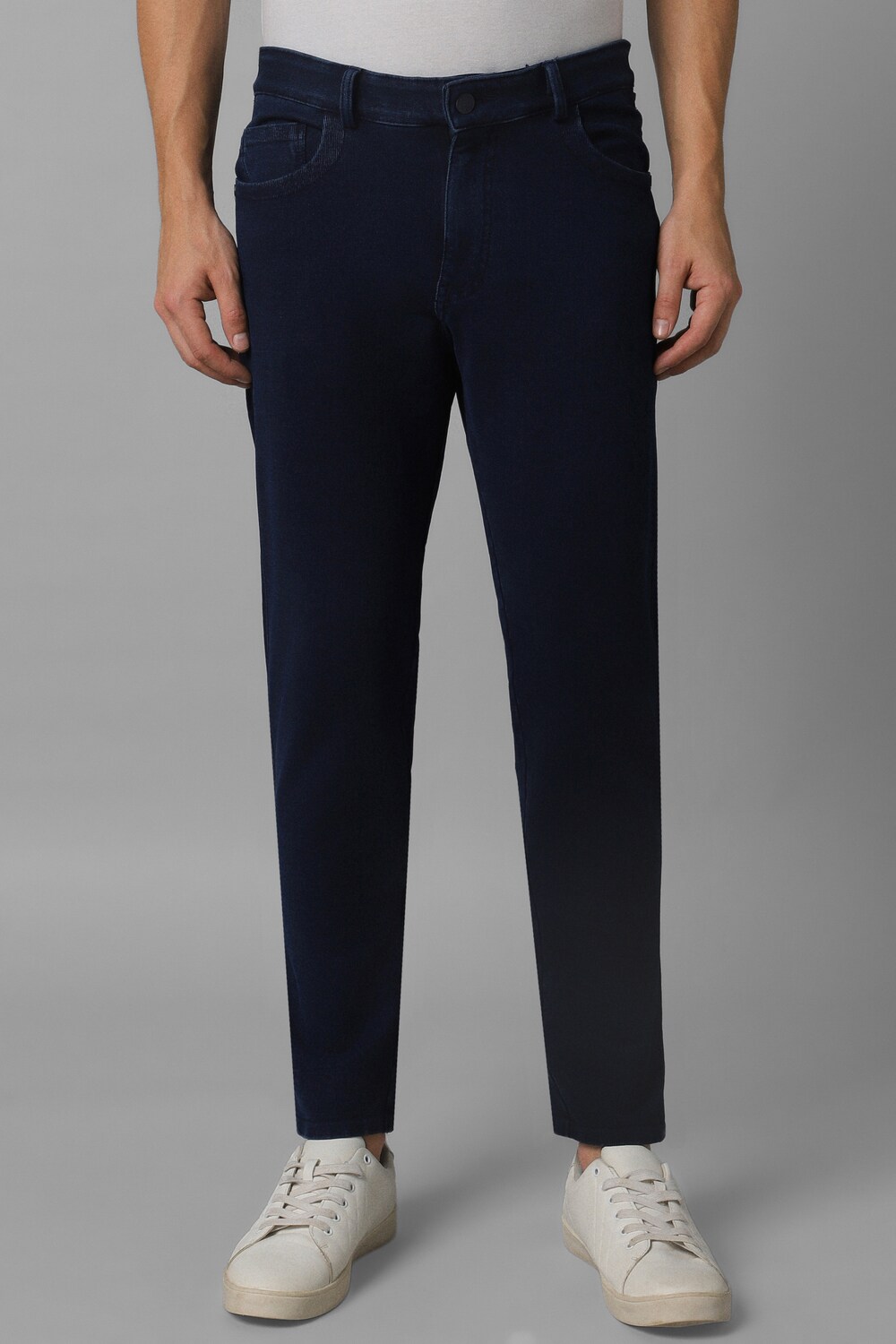 Men Navy Dark Ath Fit Jeans-Navy