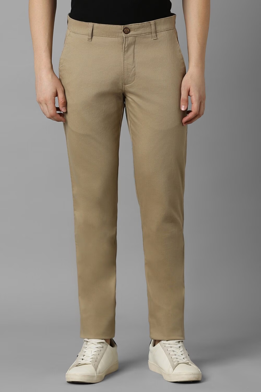 Men Khaki Super Slim Fit Textured Flat Front Casual Trousers-Khaki 1 8715-men-khaki-super-slim-fit-textured-flat-front-casual-trousers-khaki-1.jpg