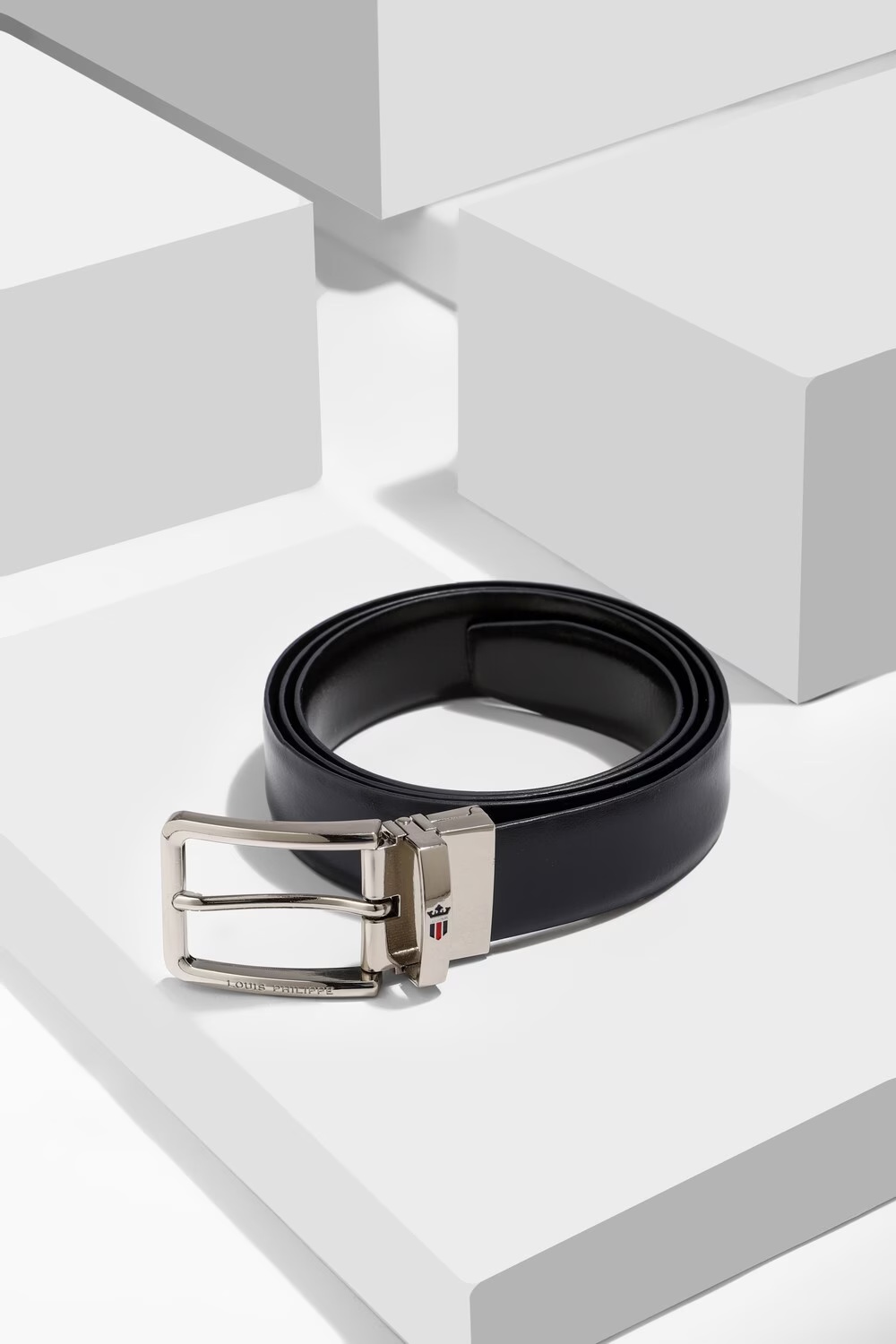 Men Black Solid Genuine Leather Formal Belt-Black