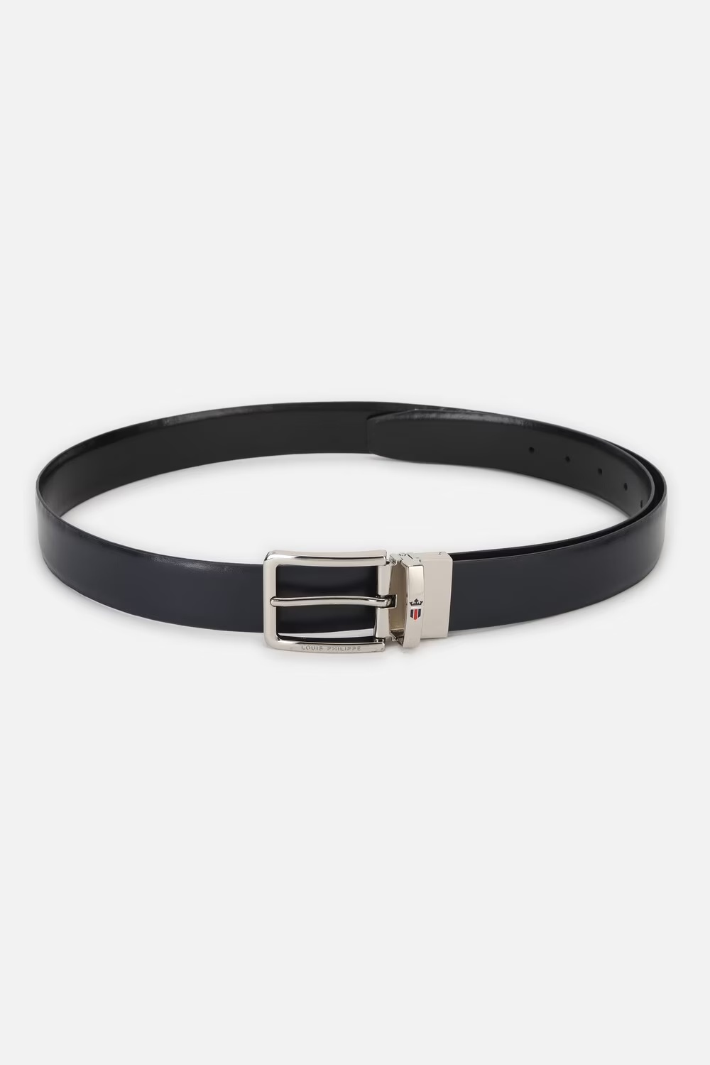 Men Black Solid Genuine Leather Formal Belt-Black