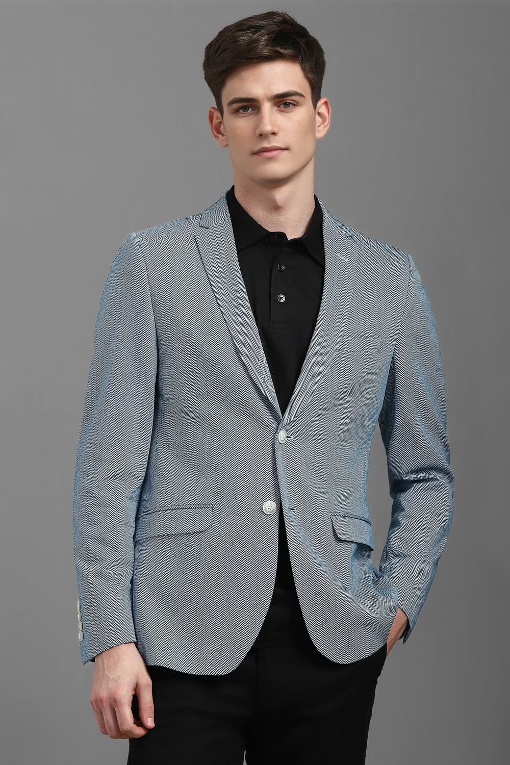 Men Grey Super Slim Fit Print Casual Blazer-Grey 1 8897-men-grey-super-slim-fit-print-casual-blazer-grey-1.jpg