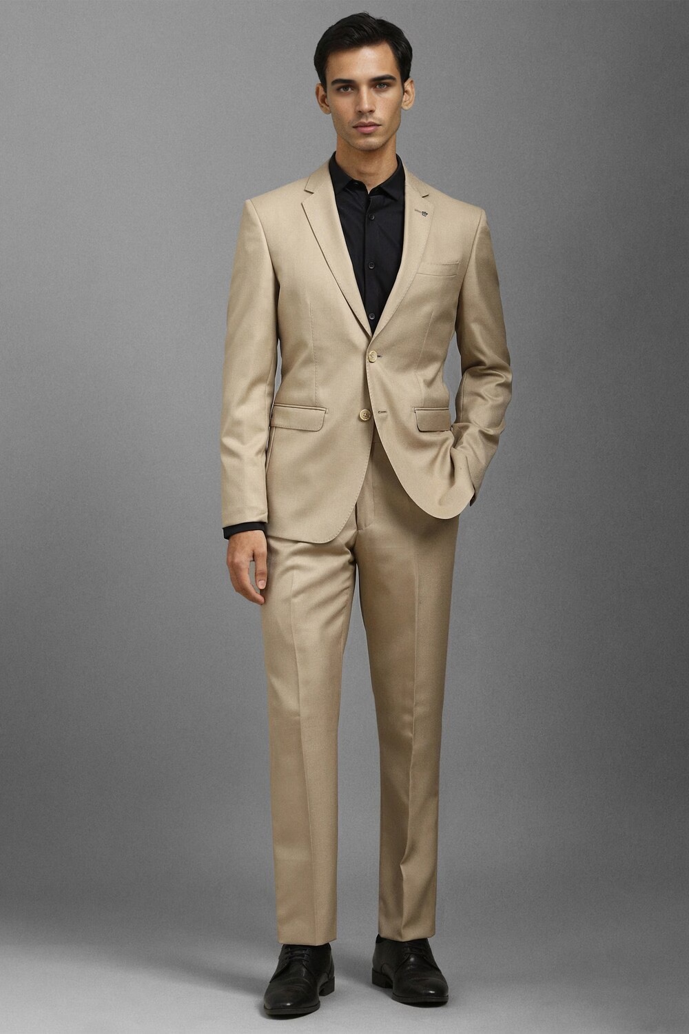 Men Khaki Slim Fit Textured Formal Two Piece Suit-Khaki 1 9359-men-khaki-slim-fit-textured-formal-two-piece-suit-khaki-1.jpg