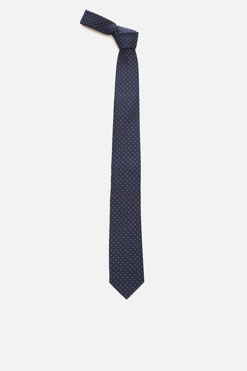 Men Navy Embroidered Tie-Navy