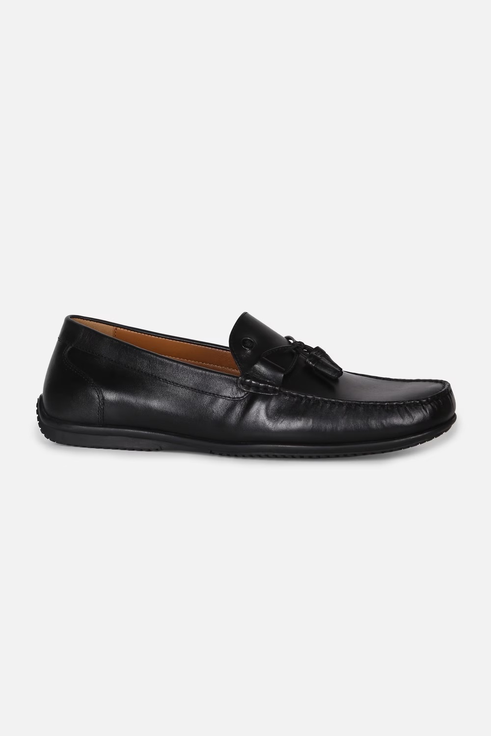 Men Black Slip Ons-Black