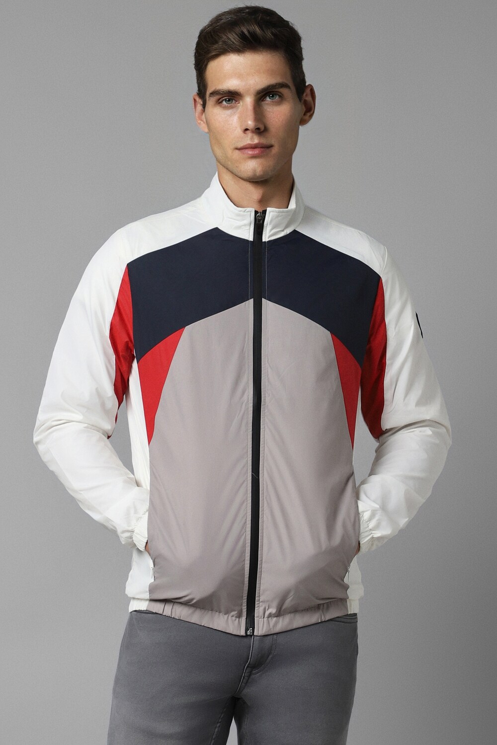 Men Casual White Print Jackets-White