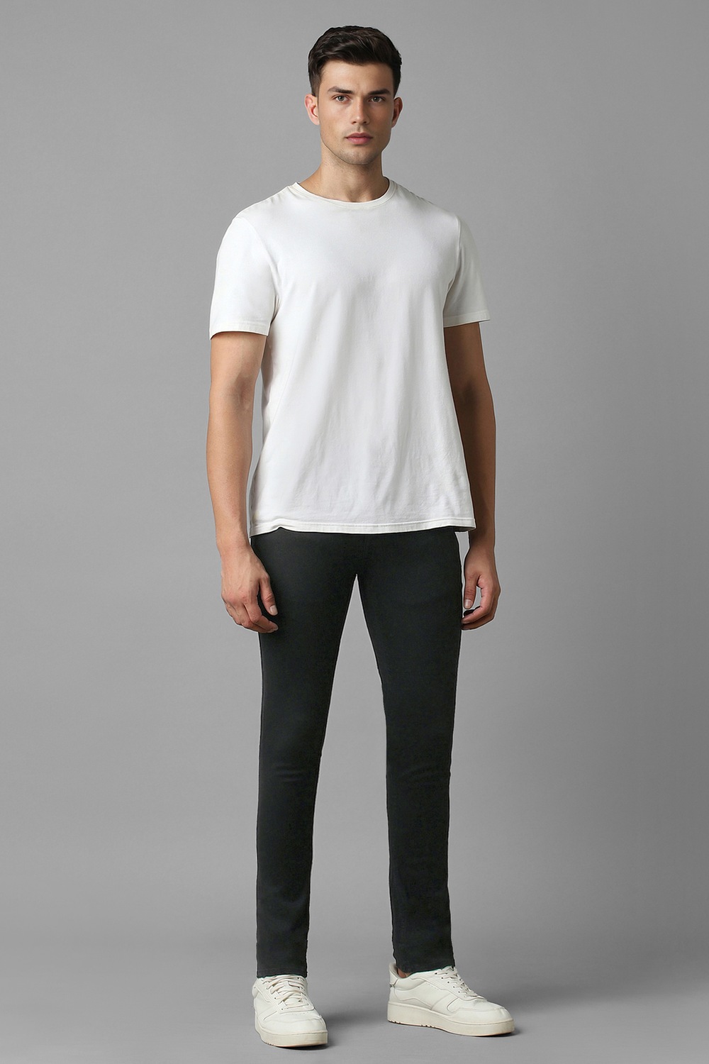 Men Black Dark Super Slim Fit Jeans-Black