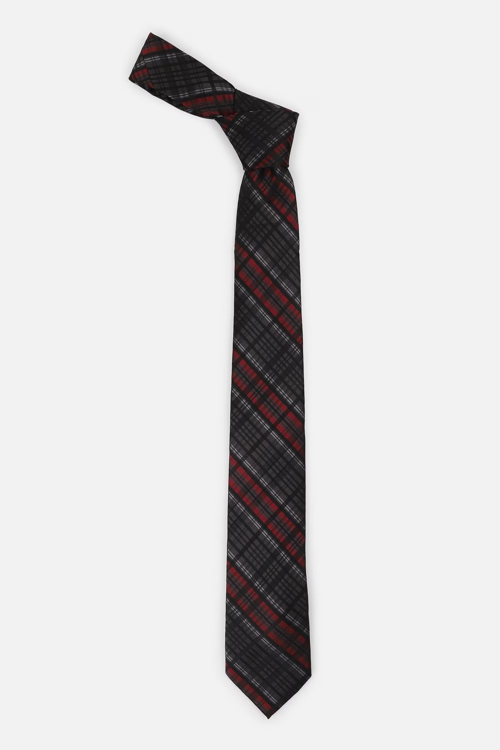 Men Grey Embroidered Tie-Grey