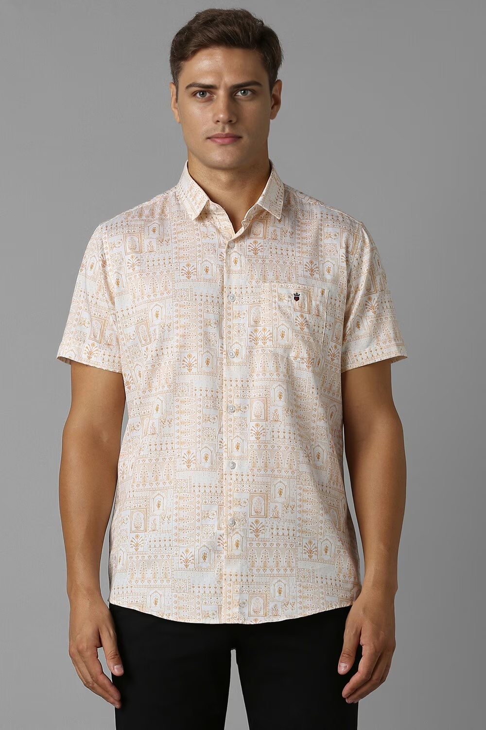 Men Cream Slim Fit Print Half Sleeves Casual Shirt-Cream 1 9735-men-cream-slim-fit-print-half-sleeves-casual-shirt-cream-1.jpg