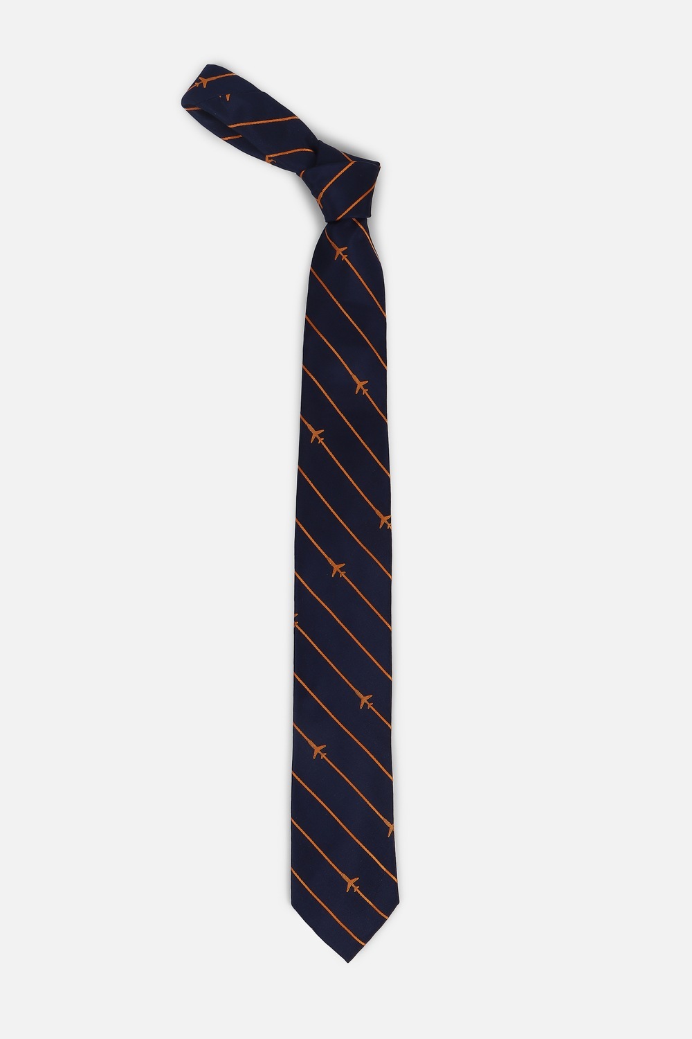 Men Navy Embroidered Tie-Navy