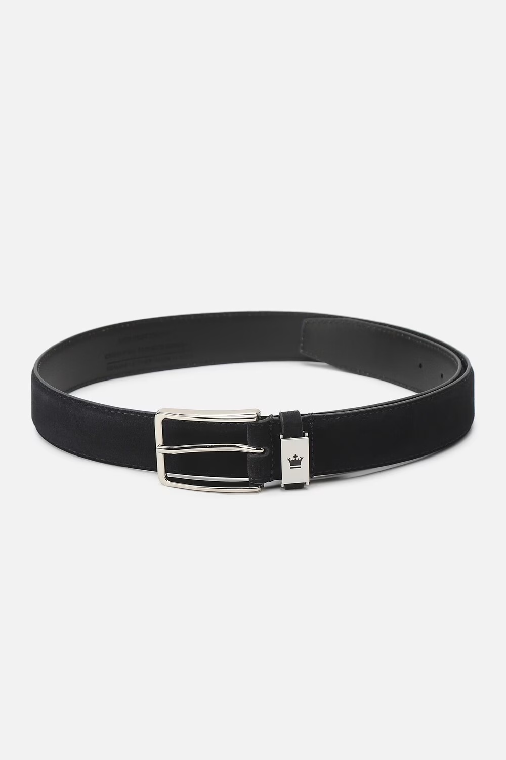 Men Black Solid Genuine Leather Casual Belt-Black