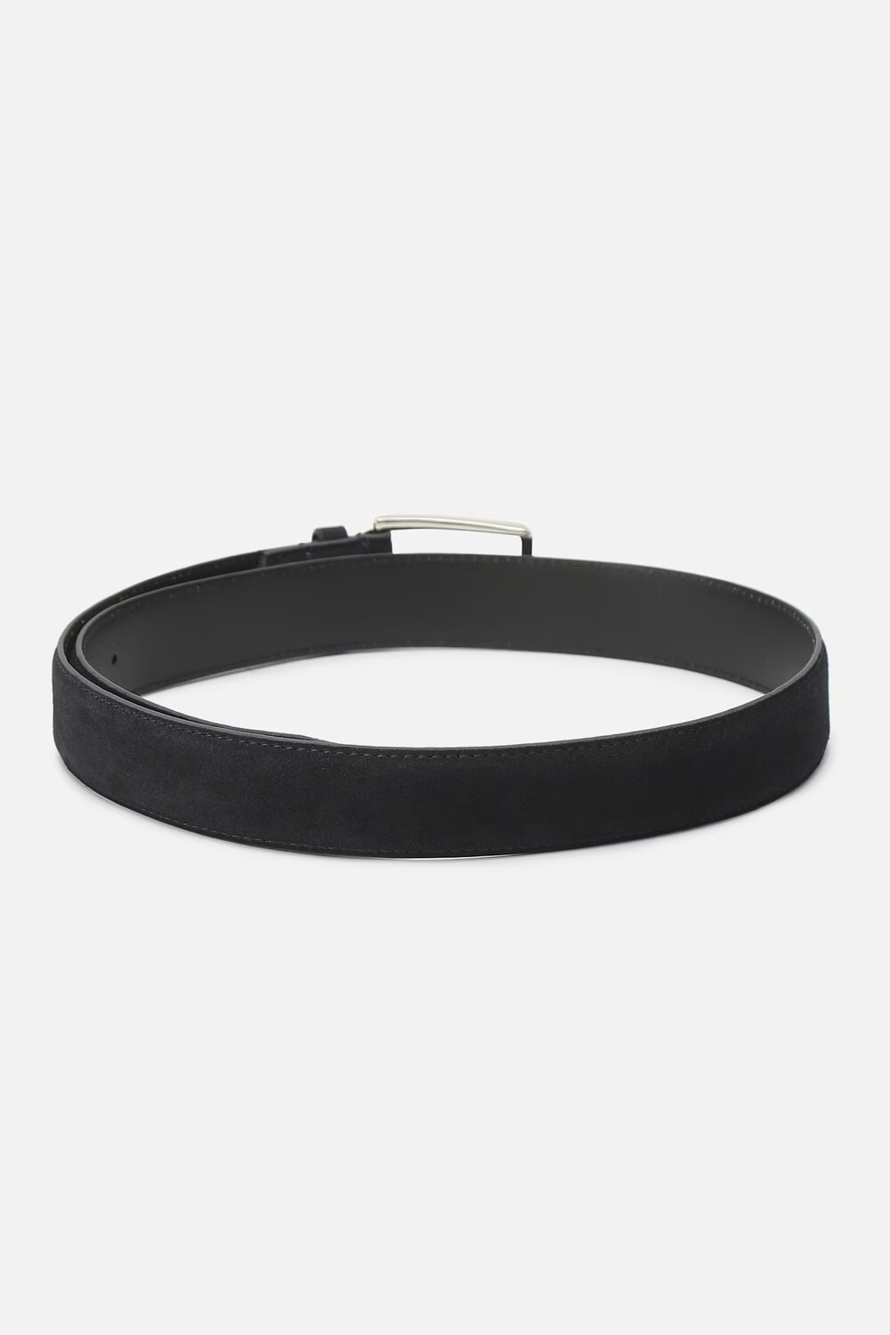 Men Black Solid Genuine Leather Casual Belt-Black