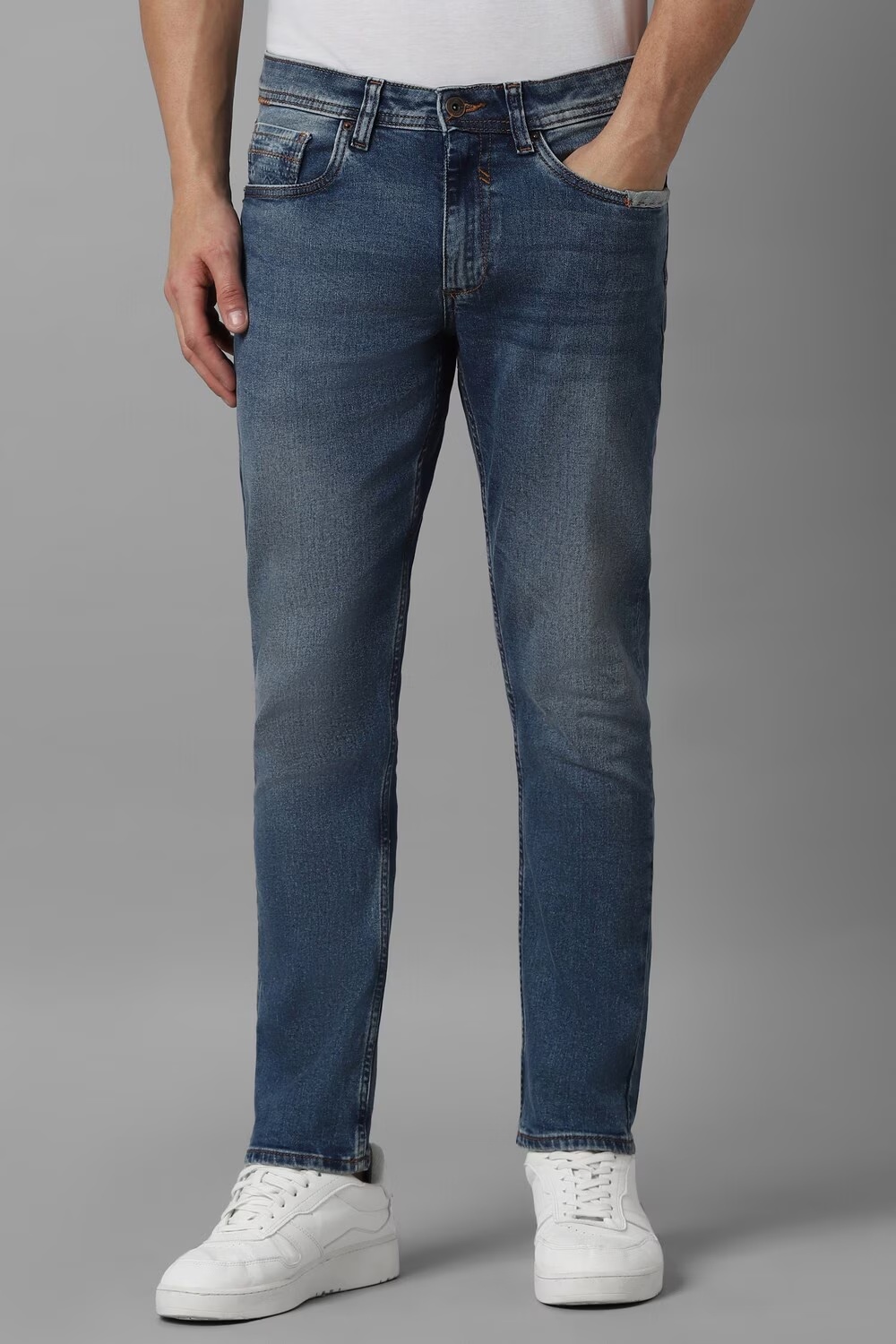 Men Blue Mid Smart Fit Jeans-Blue